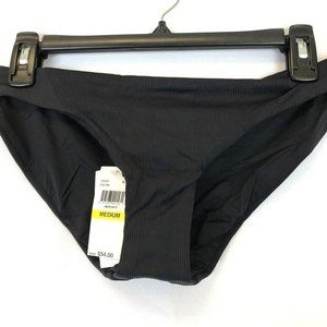 BECCA swimwear Womens Ribbed Tab Side Hipster Swim Bottom Black Size M